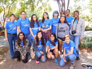 Chamblee's art team and their coach, Lisa Guyton