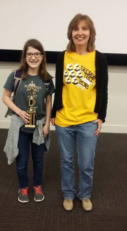 Cossaboom and Dr. Kuske at the Georgia Tech High School Math Competition on March 10, 2018.