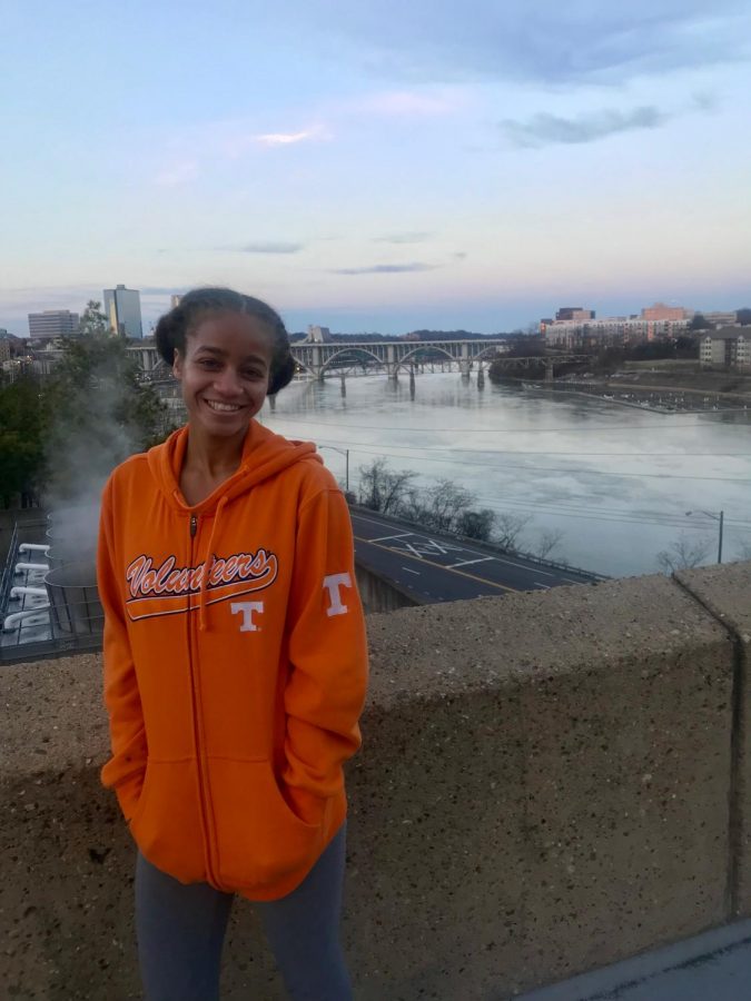 Washington showing her Volunteers pride in Knoxville, Tennessee.