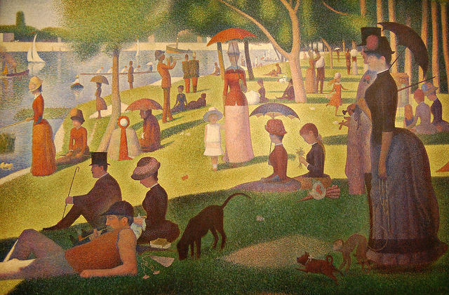 George Seurats A Sunday Afternoon on the Island of La Grande Jatte, which the musical is based on.