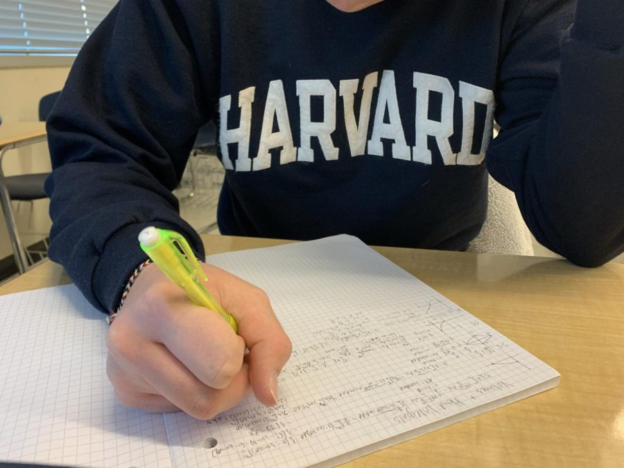 A BC Calculus student working hard on his homework. 