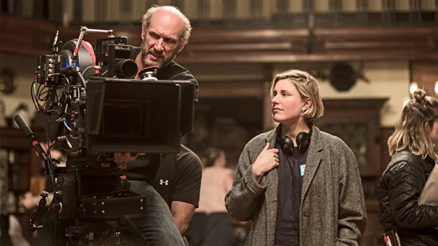 Director Greta Gerwig behind the scenes on the set of her film, Little Women. 