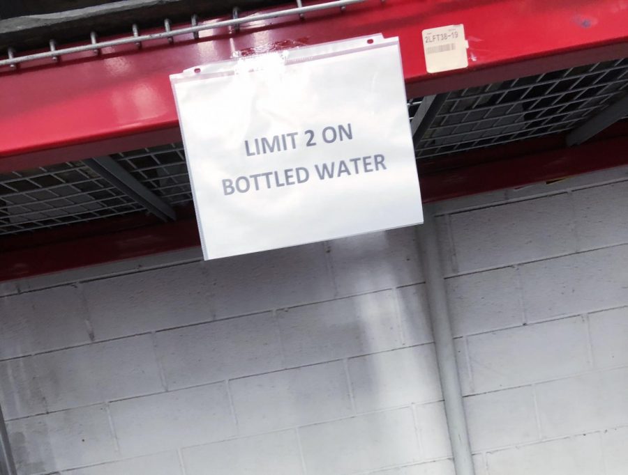 Limits on bottled water are enforced at Sam's Club.