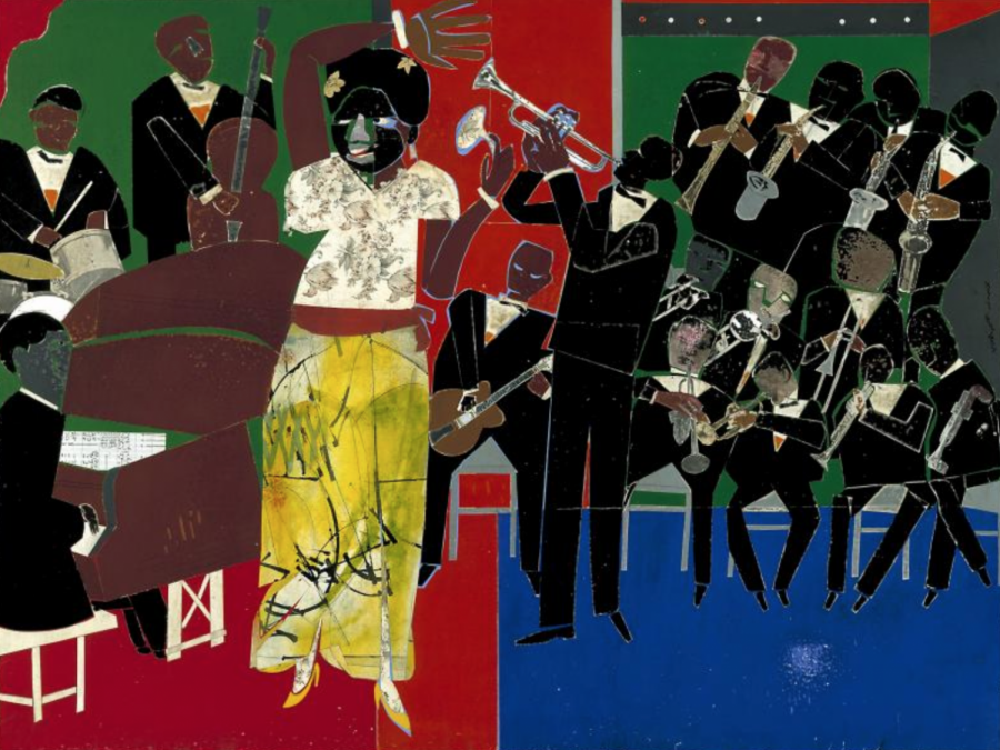 Empress of The Blues, by Romare Bearden, (1974).