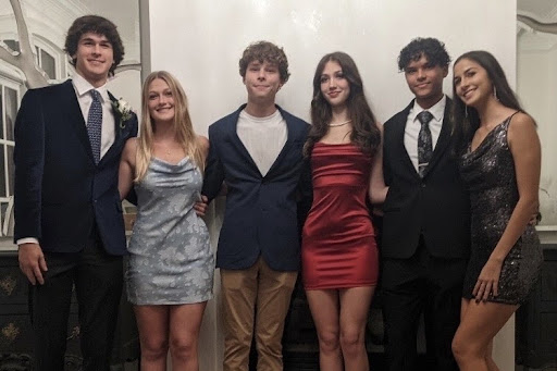 Paige Parker ('22, second from left) and other students at Wheeler High School's homecoming dance