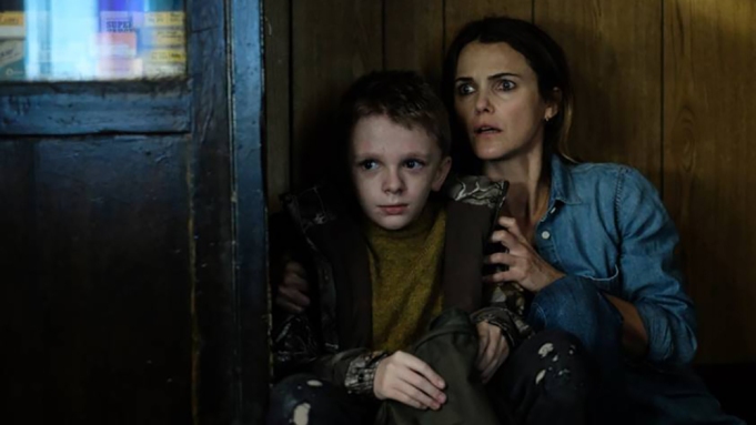 Keri Russel and Jeremy T. Thomas in a still from Antlers.