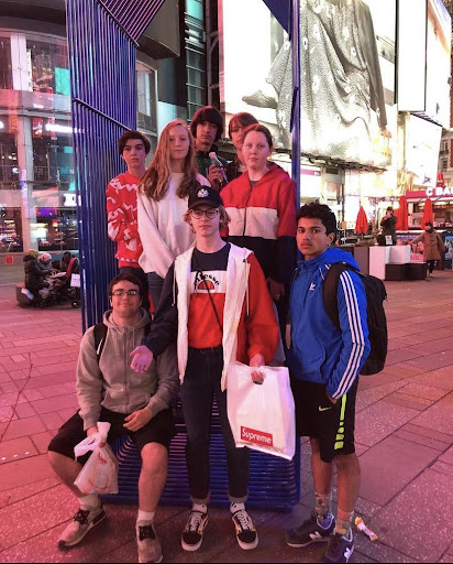 A group of Chamblee students on a 2019 music department trip to New York City