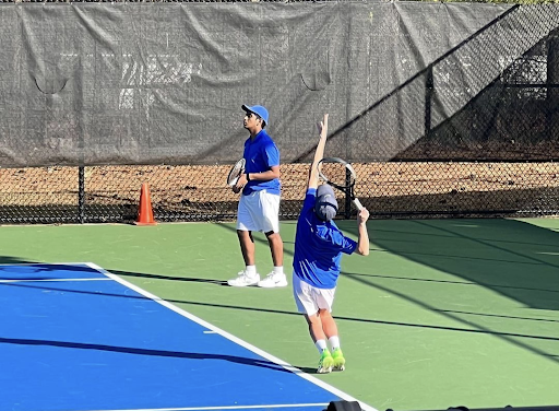 Chamblee Tennis playing a match this February