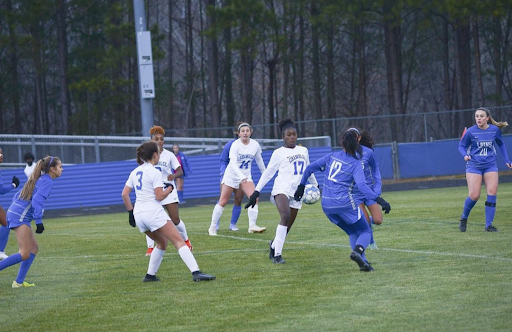 Varsity Girls playing against Peachtree Ridge
