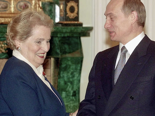 Albright with Putin in 2000