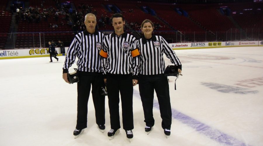 Mr. Chapman refereeing in Montreal, Canada. Submitted photo