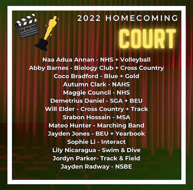 Get To Know Chamblee's 2022 Homecoming Court