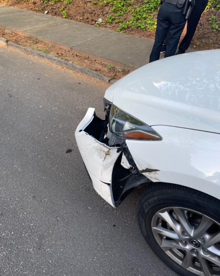Photo Courtesy of Anya Bowers
Bowers’s car was hit while parked in a spot she continues to use due to the unavailability of parking spots in Chamblee’s parking lot.