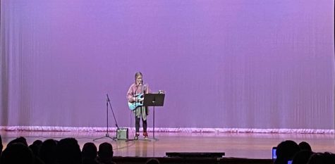  Lillian Mueller (29) performs Riptide the close the KMS Talent & Variety Show 2023. Photo by Fred Avett
