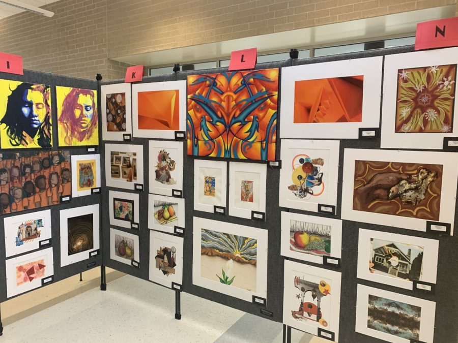 Some of the pieces on display at the Chamblee Art Show. Photo Courtesy of Shae Cotter