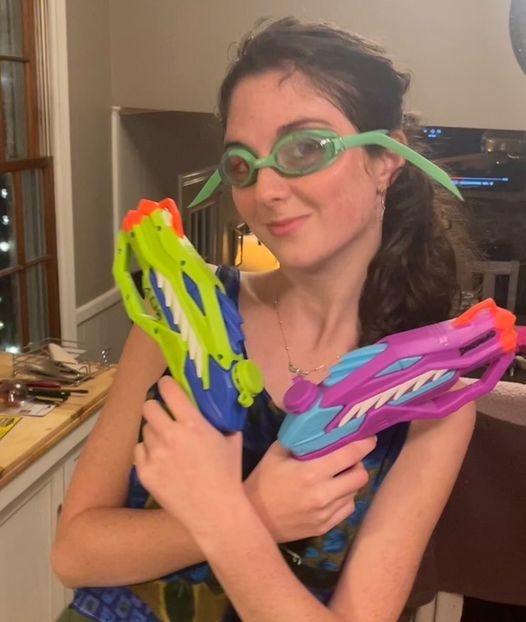 Abby Barnes (‘23) pictured with her “weapons” of choice.
Photo Courtesy of Abby Barnes