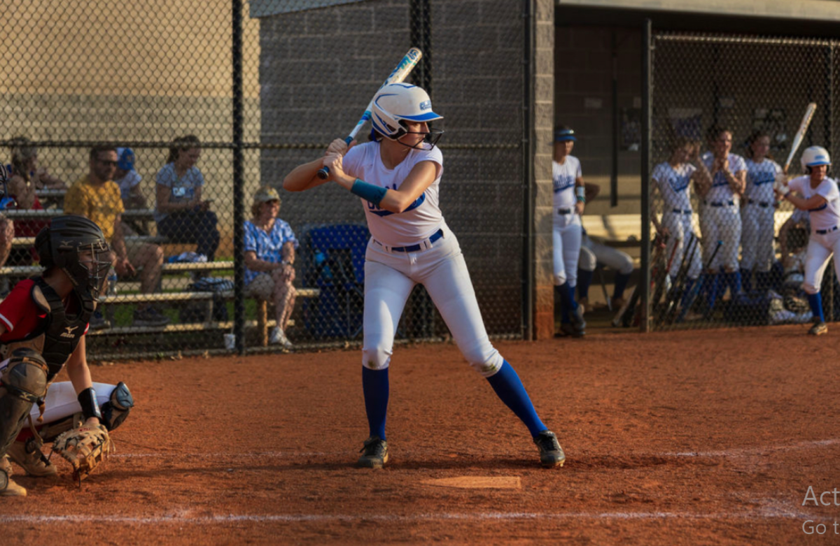 Elena Smith (‘25) up to bat at a Chamblee softball game. Photo courtesy of Erin Meyers-Beck.