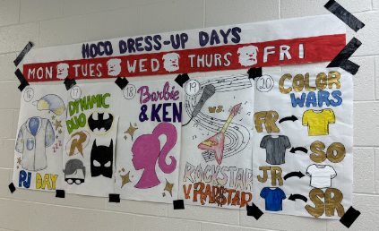 A poster announcing the dress-up days made by Chamblee SGA.