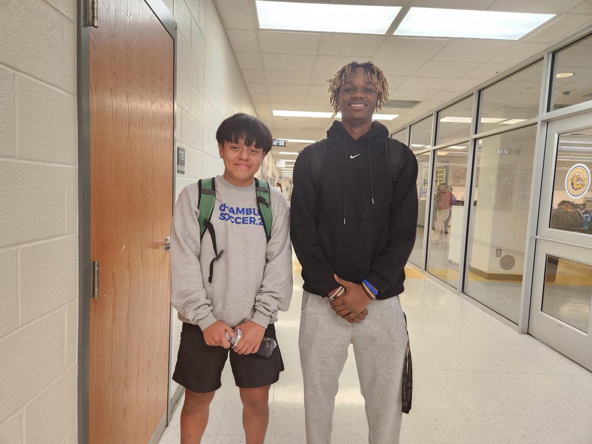 Two Chamblee soccer players, Darby Perez (left) and Zeek Edwards (right).