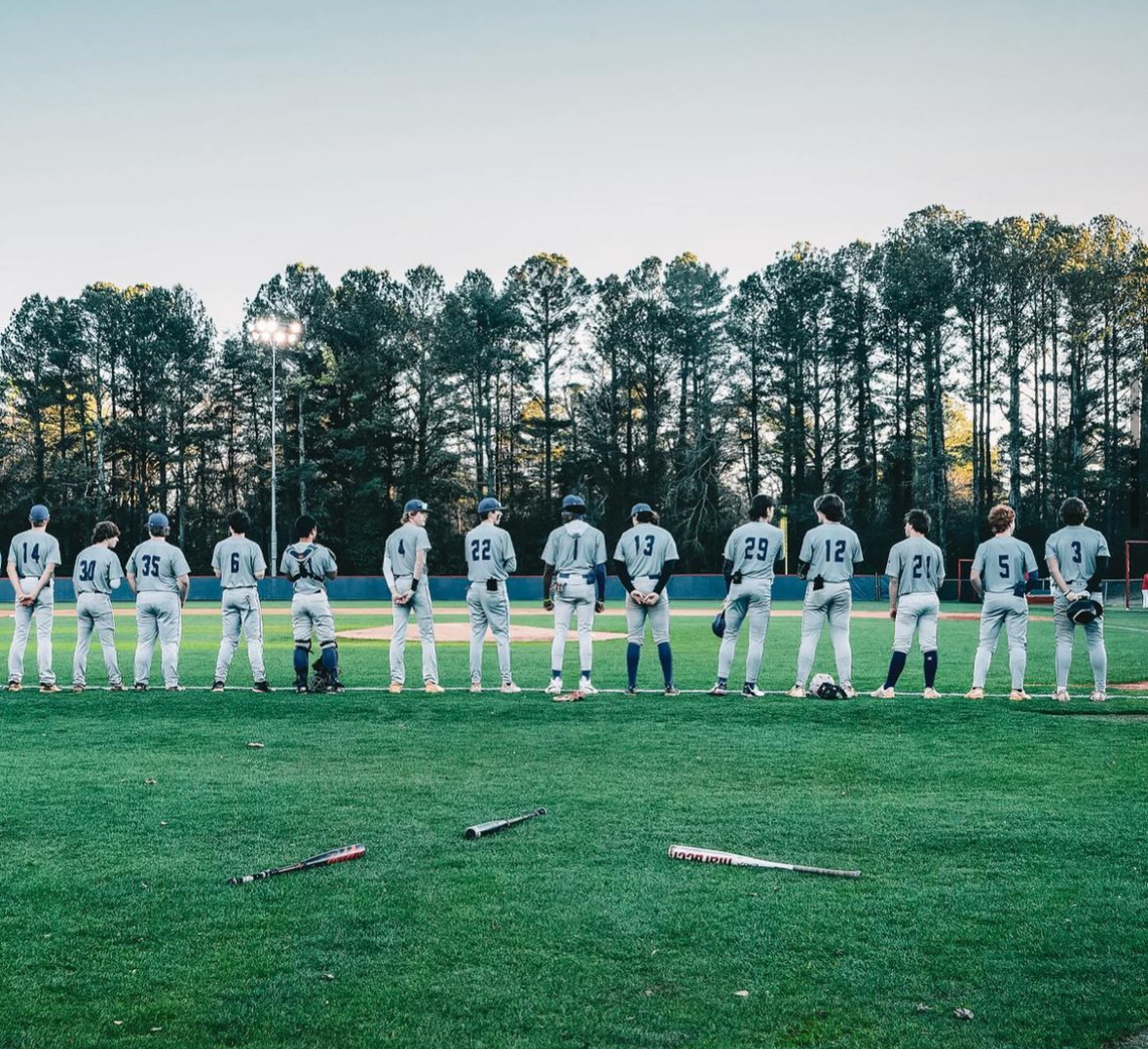 Chamblee’s Varsity Baseball team lined up on the first baseline.
Photo courtesy of Cooper Hill