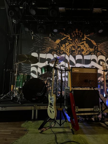 The stage setup at Terminal West last year (2023) for Indigo De Souza.