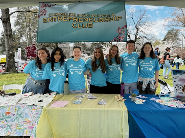 Chamblee’s Entrepreneurship Club selling products at the 2024 Brookhaven Cherry Blossom Festival. Photo courtesy of Ella King.