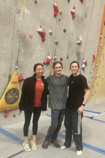 Olympian Emma Hunt (right) the author, and climbing national team alumni Estelle Park (left). Photo courtesy of Miles Forshay