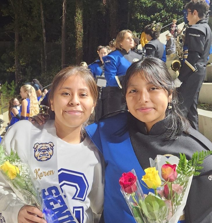 Photo Courtesy of Teresita Trujillo. Senior night with the band and Karen Lopez