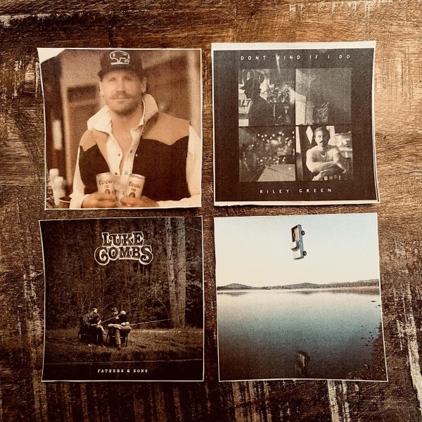A photo of the album covers for the author’s favorite albums. Photo courtesy of Maven Bolick