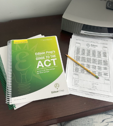 An ACT practice test with booklet. Photo Courtesy of Michael Bryant.