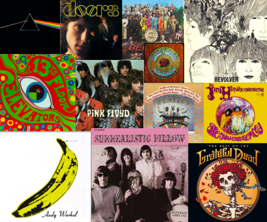 Various psychedelic rock albums (Photo Courtesy of Juliet Gonzalez)
