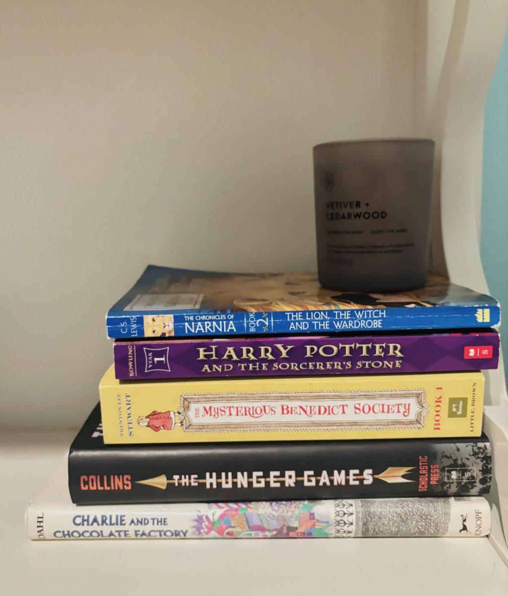 The author's collection of books. Photo Courtesy of Anna Kate Flood ('26).