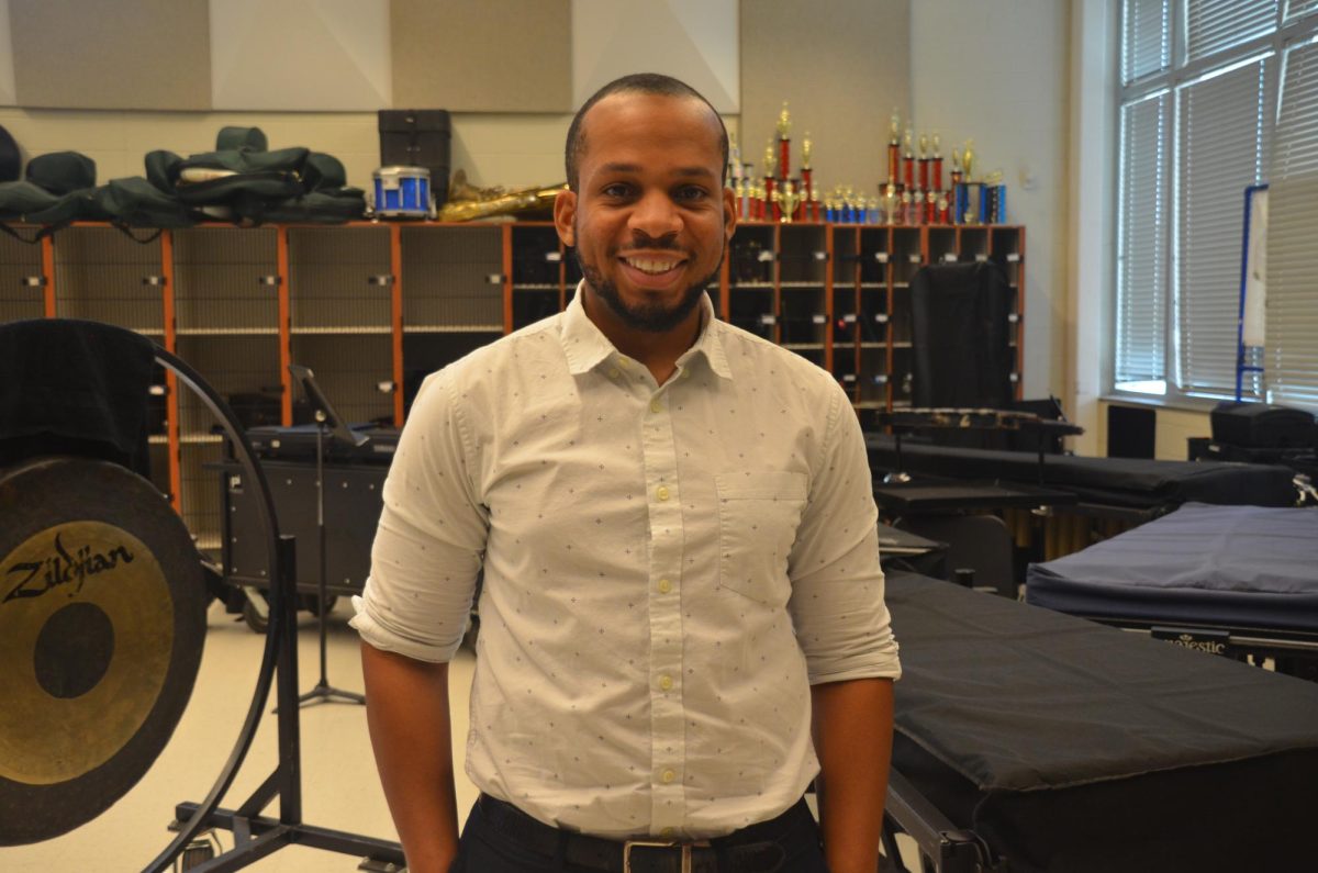 Mr. Ridgell in the band room. Photo Courtesy of Michael Bryant ('26).