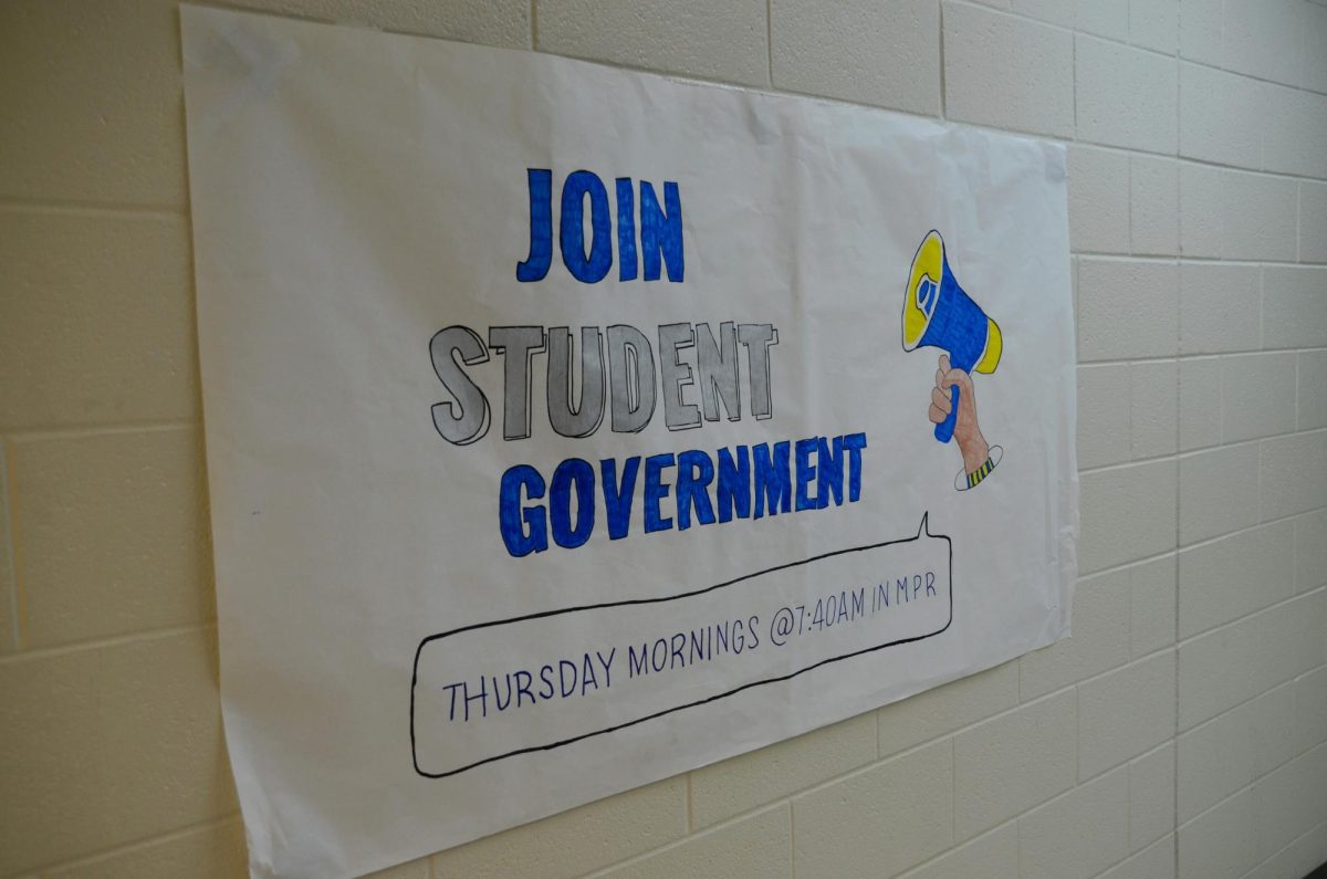 An SGA poster hung in a Chamblee hallway. Photo by Michael Bryant.