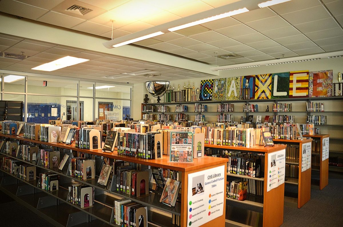 A photo of the Chamblee High School library. Photo by Michael Bryant.