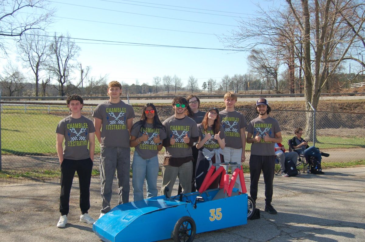 The Chamblee Electrathon team at a competition. Photo Courtesy of Trisha Kamat.