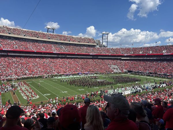 The Georgia Bulldogs playing at Sanford Stadium. Photo by Mallory Williams.