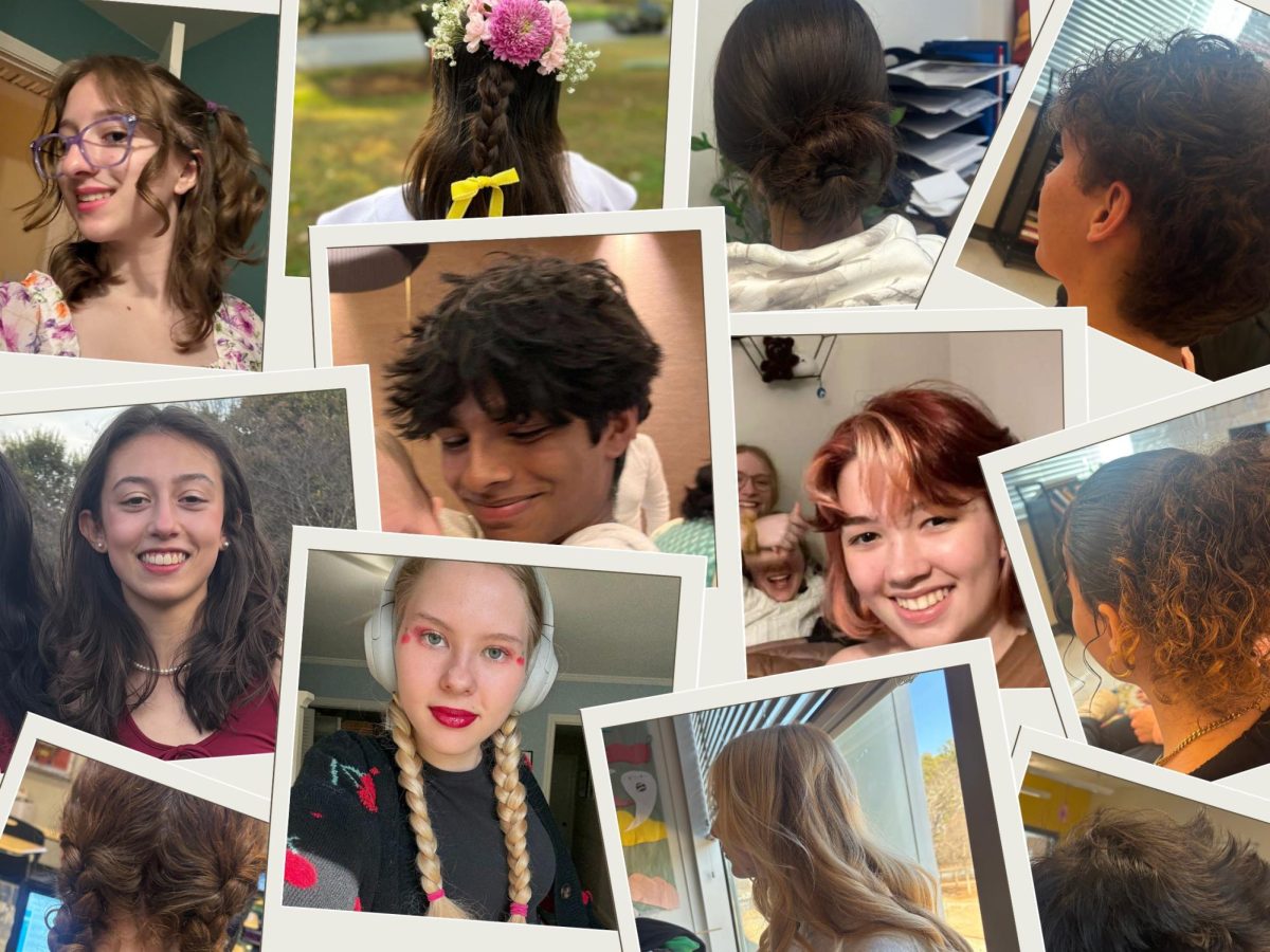 A collage of students’ hair. Photo by Humna Ahmad.