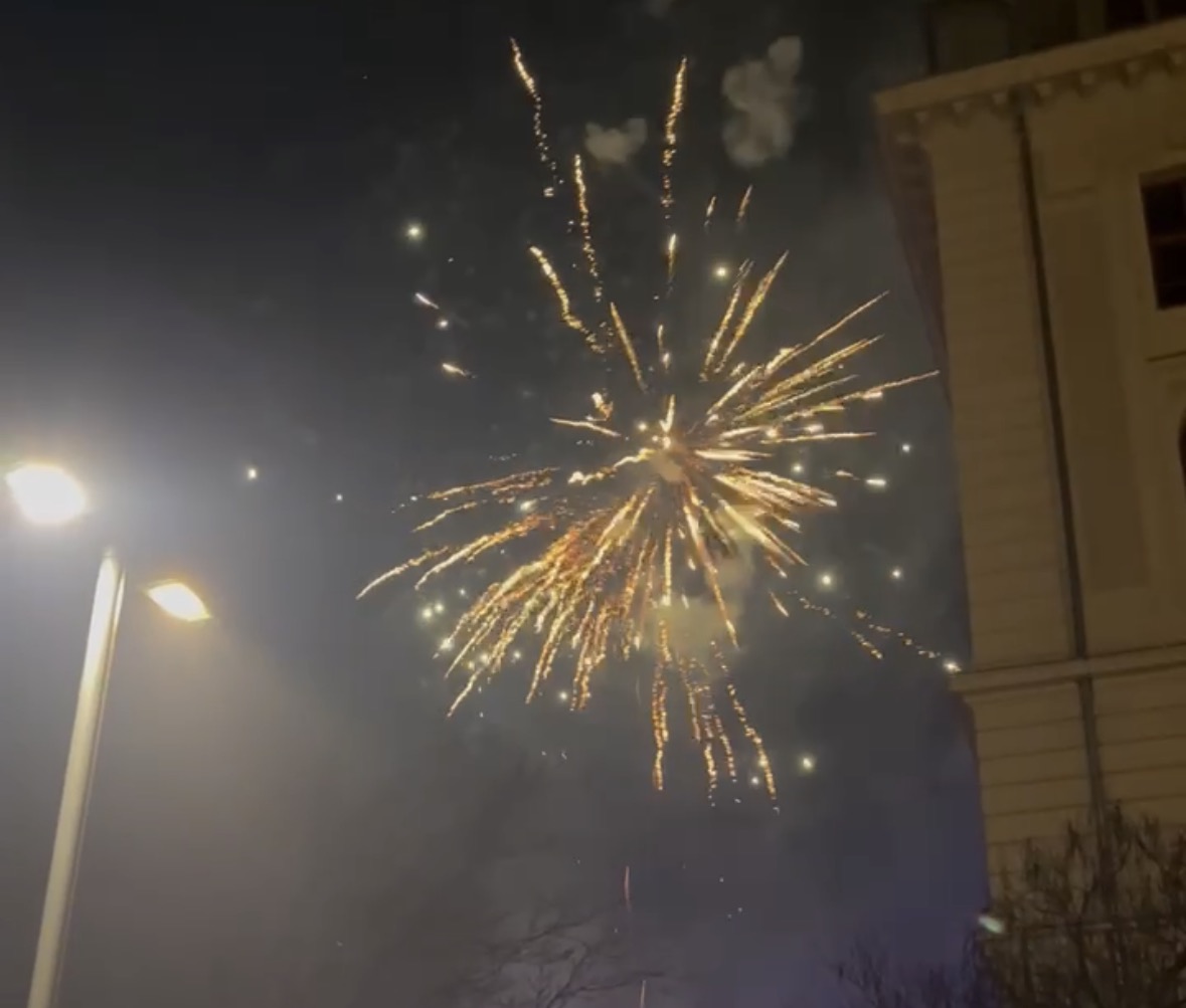 A firework exploding in Munich, Germany. Photo by Finley Malone.