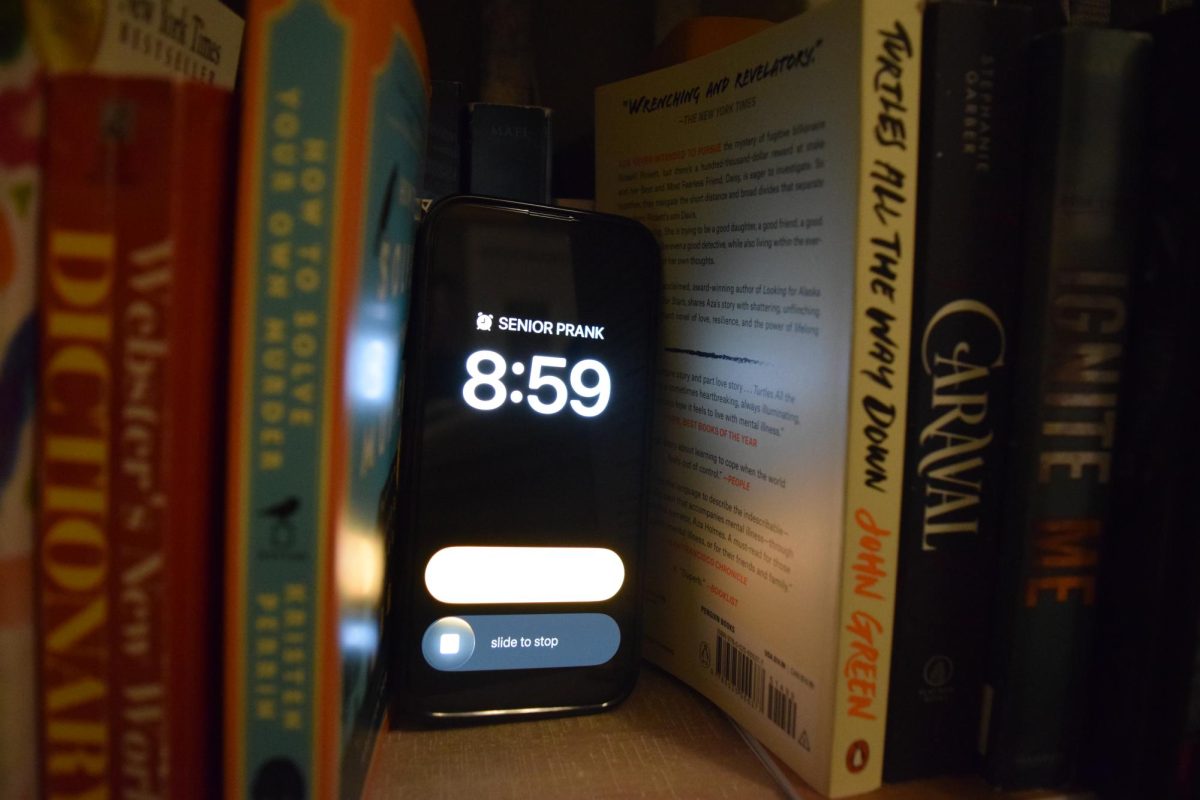 Photo of an alarm going off in the library. Photo by Rachel Belknap.