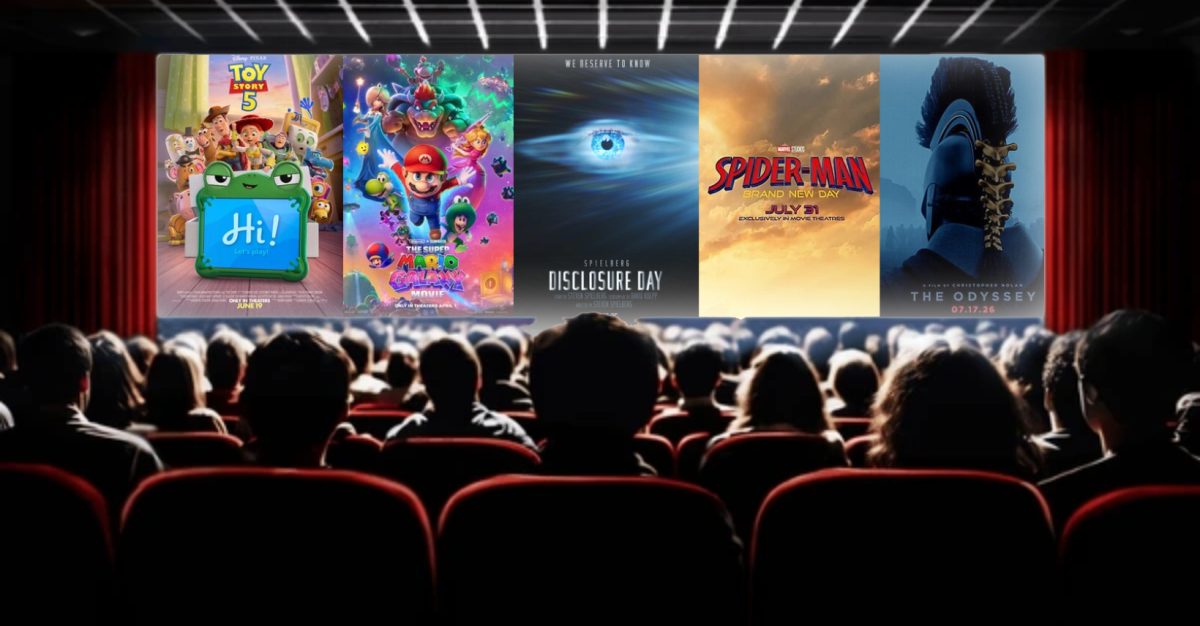 A collage featuring posters of films set to release in the summer of 2026. Photo created by Addy Bair.