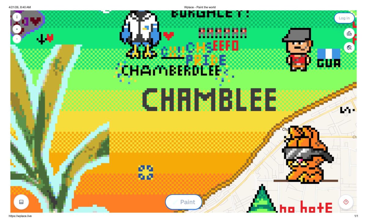 A screenshot of the current state of the Chamblee area on wplace.