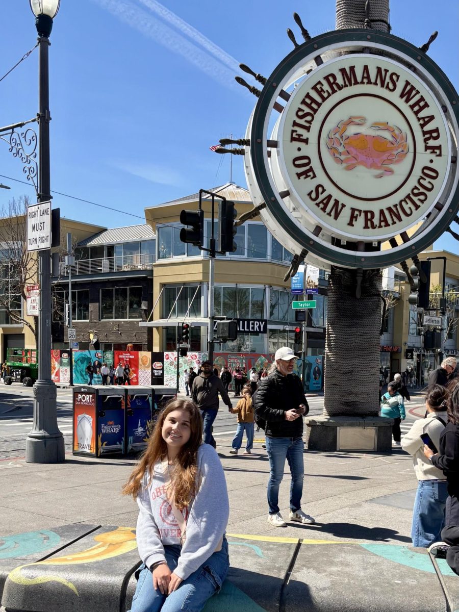 Photo of author at Fisherman’s Wharf. Photo by Rachel Belknap.

